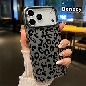 Black Vintage Leopard Print Pattern Case for iPhone 17 Pro Max Air Shockproof Non Slip Military-Grade Protection slim Cover
