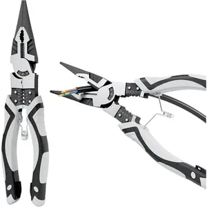 Needle Nose Pliers Heavy Duty, 9 Inch Long Multifunctional Long Nose Pliers, Wire Stripper/Crimper/Cutter in 1, Ideal Professional Universal Pliers Tool for Bending & Manipulating Small Parts