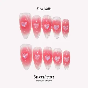 ErsaNails SWEETHEART - Medium Almond 10 PCS Handmade Press On Nails | 3D Design,  Mermaid