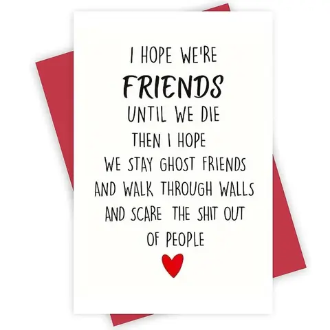 Fun Birthday Card for Friends, 1 Set HumorousSlogan Graphic Message Card with Envelope, Creative Gift for Friends, Birthday Gift, Cool School Supplies, Positive Message Card, Birthday Card Funny