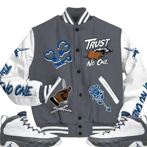9 Flint Grey Varsity Jacket Outfits, Retro Flint Grey 9s Shirt, Trust None Streetwear Unisex Sneaker Matching Shirts
