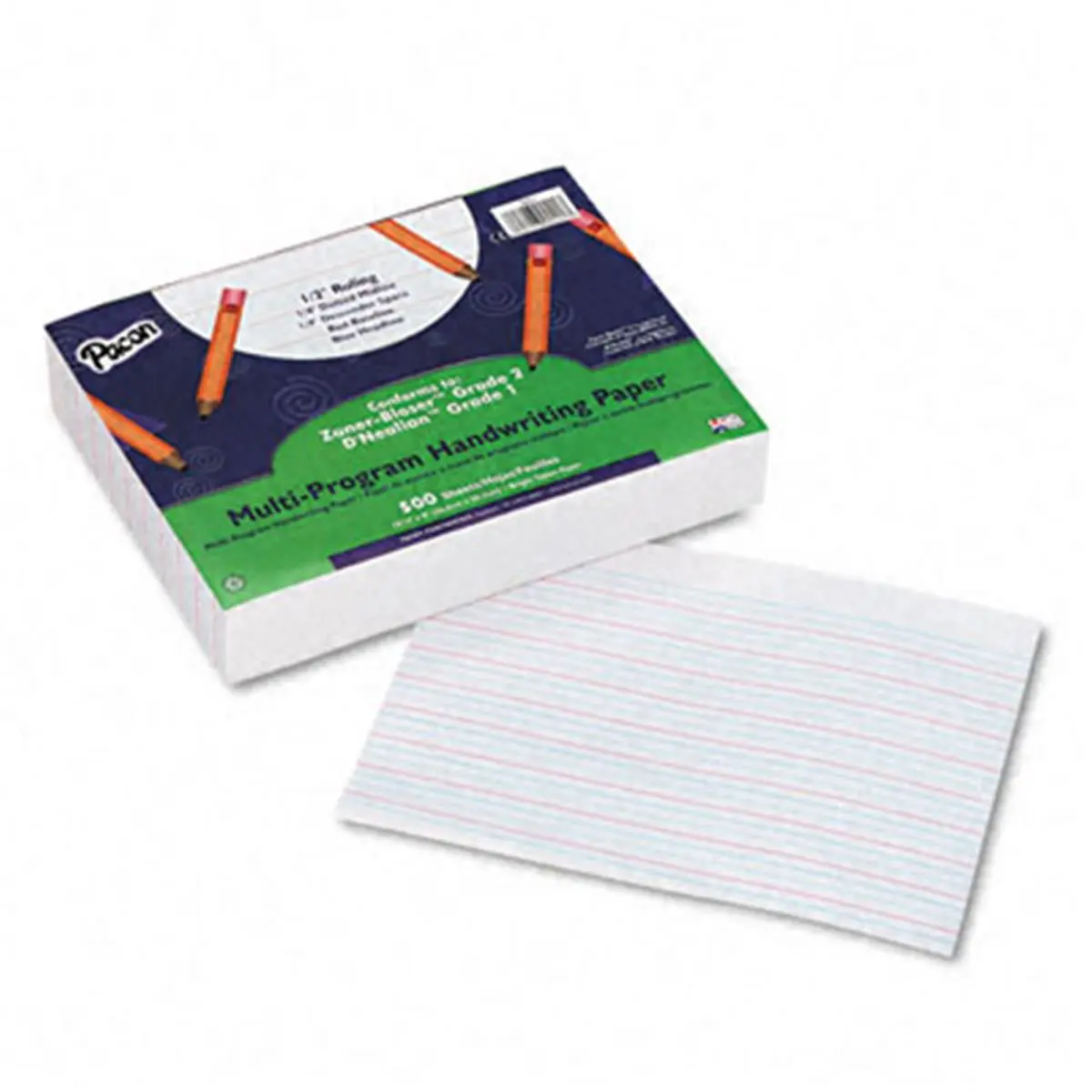 Pacon Multi-Program Handwriting Notebook Paper, 0 1/2 x 8,8 Inches 1/2 Rule, 500 Sheets per Ream, White Office Stationery, 1-2 Grade Elementary Supplies, Teacher Must Haves, Zaner-Bloser Compatible