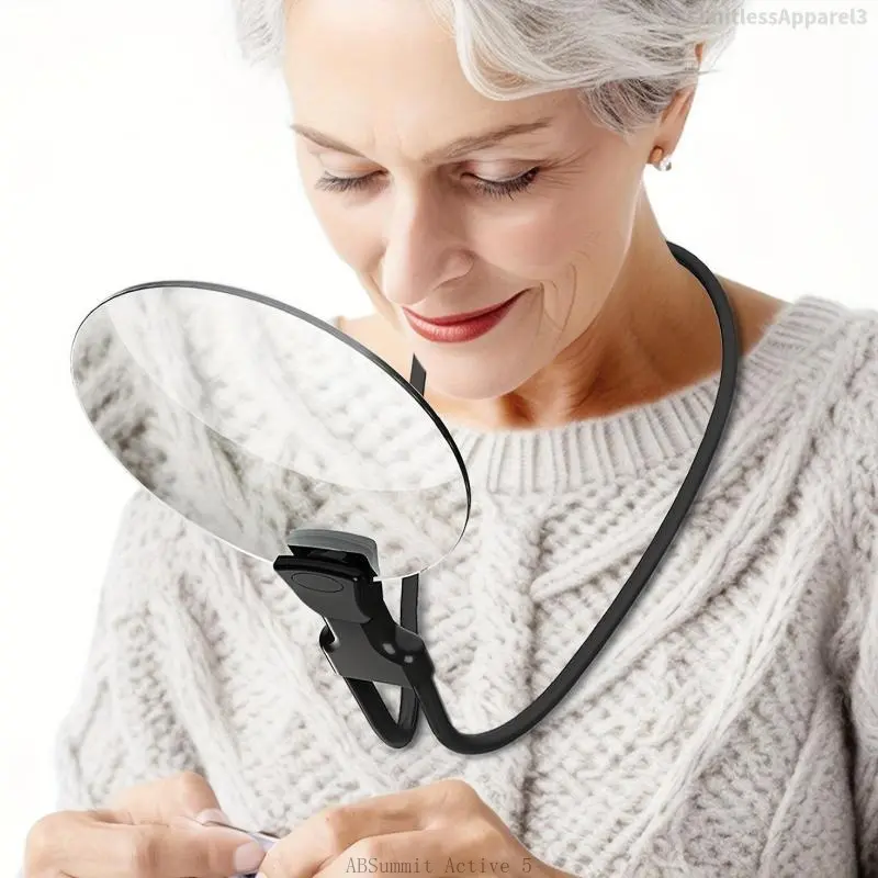 5X Magnifying Glass with 6.31in Diameter Magnifying Lens, Hands-free Magnifying Glass for Reading, Adjustable Magnifier with Stand Neckwear for SeniorsFFLimitlessApparel3ABSummit Active