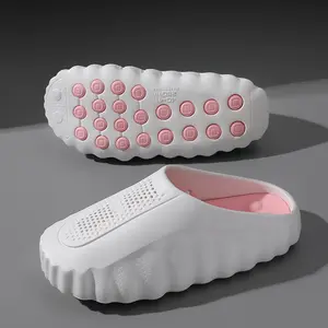 Platform Garden Clogs for Women Men Thick Sole Cloud Clog Slippers Soft Lightweight Slip On House Shoes Breathable Hole Clogs for Bathroom Shower Pool Beach Spa Indoor Outdoor Pillow Mules Comfort Casual Style Textured Sole Footwear Girl