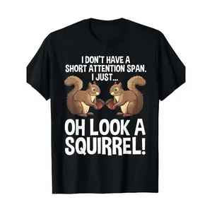 Funny ADHD Squirrel Design T-Shirt for Men Women Chipmunk Pet Lovers