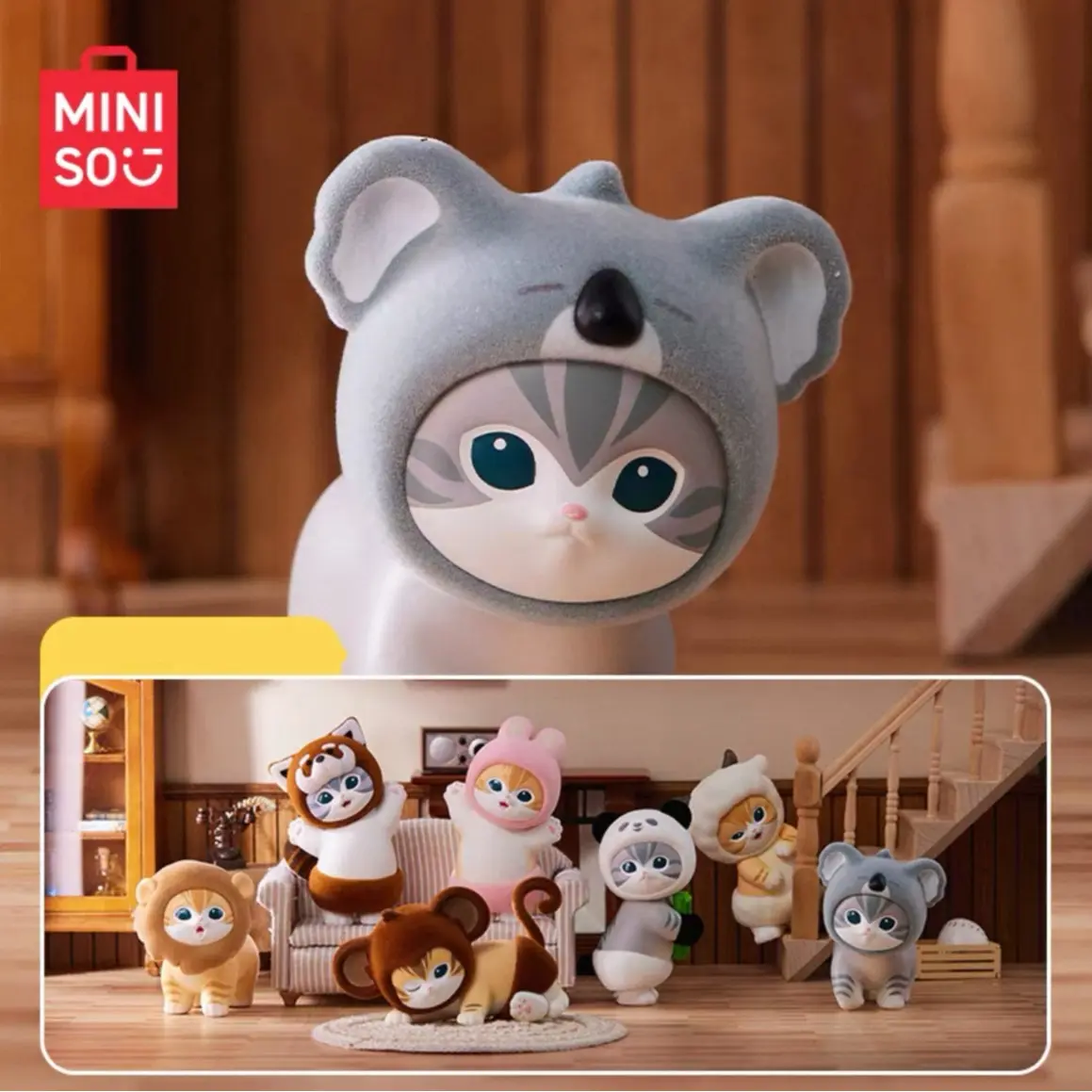 MINISO Mofusand Collection Fluffy Party Surprise Box Figure - Adorable Cat-Themed Figurines! Soft Fluffy Textures, Perfect for Cat Lovers & Collectors.