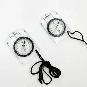 2 Pack Baseplate Compass with Lanyard, Professional Map Reading Compass for Hiking Camping Backpacking, Survival Navigation Tool for Outdoor Activities