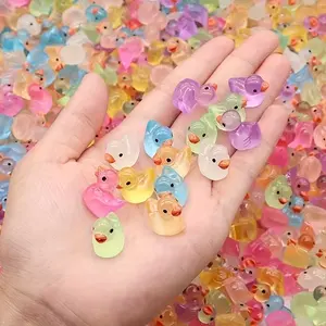 20 Piece Glow-In-The-Dark Cute Duck Statues, Desktop Garden Candy House Decor, Duck Festival Christmas Party Gifts, Animal Figurines, Set