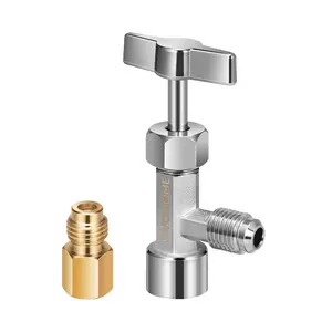 VIVOHOME R134a Self Sealing & R134a Puncture Style & R1234yf Self Sealing Can Tap Opener, Refrigerant Dispenser Bottle Opener with Tank Adapter for 1/4" and 1/2" AC Charging Hoses for Refilling Automotive Air Conditioning Systems