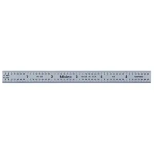 Mitutoyo 6 in. 16R Series Flexible Steel Rule - Steel Construction, Flexibility, Size-Measuring Tool for Office & School Stationery Supplies