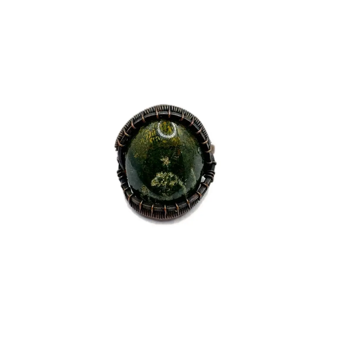 Bloodstone Copper Wrapped Ring - Large Size 13