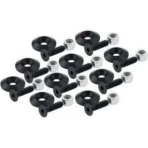 212 MAIN Replacement Countersunk Bolts - 0.25 in. Size, 1 in. Washer, Flush Fit, Black, Vehicle Auto Parts Accessories, Sailing Sports Use, Pack of 10
