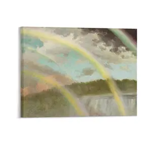 Albert Bierstadt Painting Four Rainbows over Niagara Art Poster Prints Home Decor Poster Wall Art Hanging Picture Frame Print Bedroom Decorative Painting Room Aesthetic