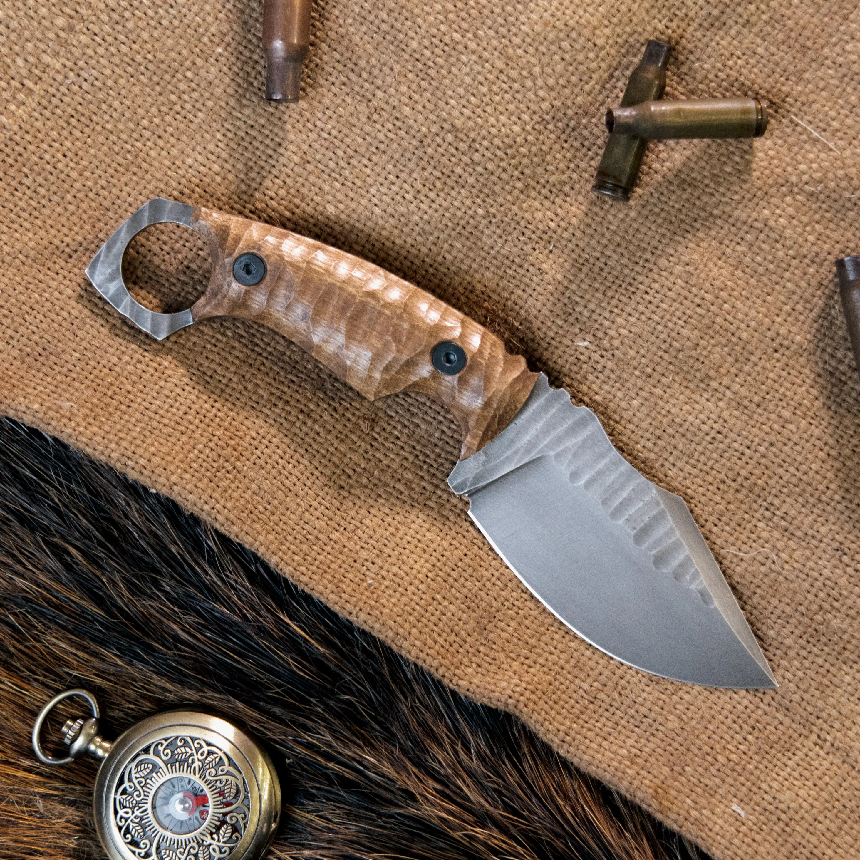 Skinner Handmade Wooden Kitchen Utility Knife - Walnut Wood Handle, 90 mm Stainless Steel Blade, 160 g, Compact Ergonomic Design, Traditional Craft, Engraveable for Food Prep, Ideal Personalized Gift for Kitchen Knives Enthusiasts, Personalized Gifts