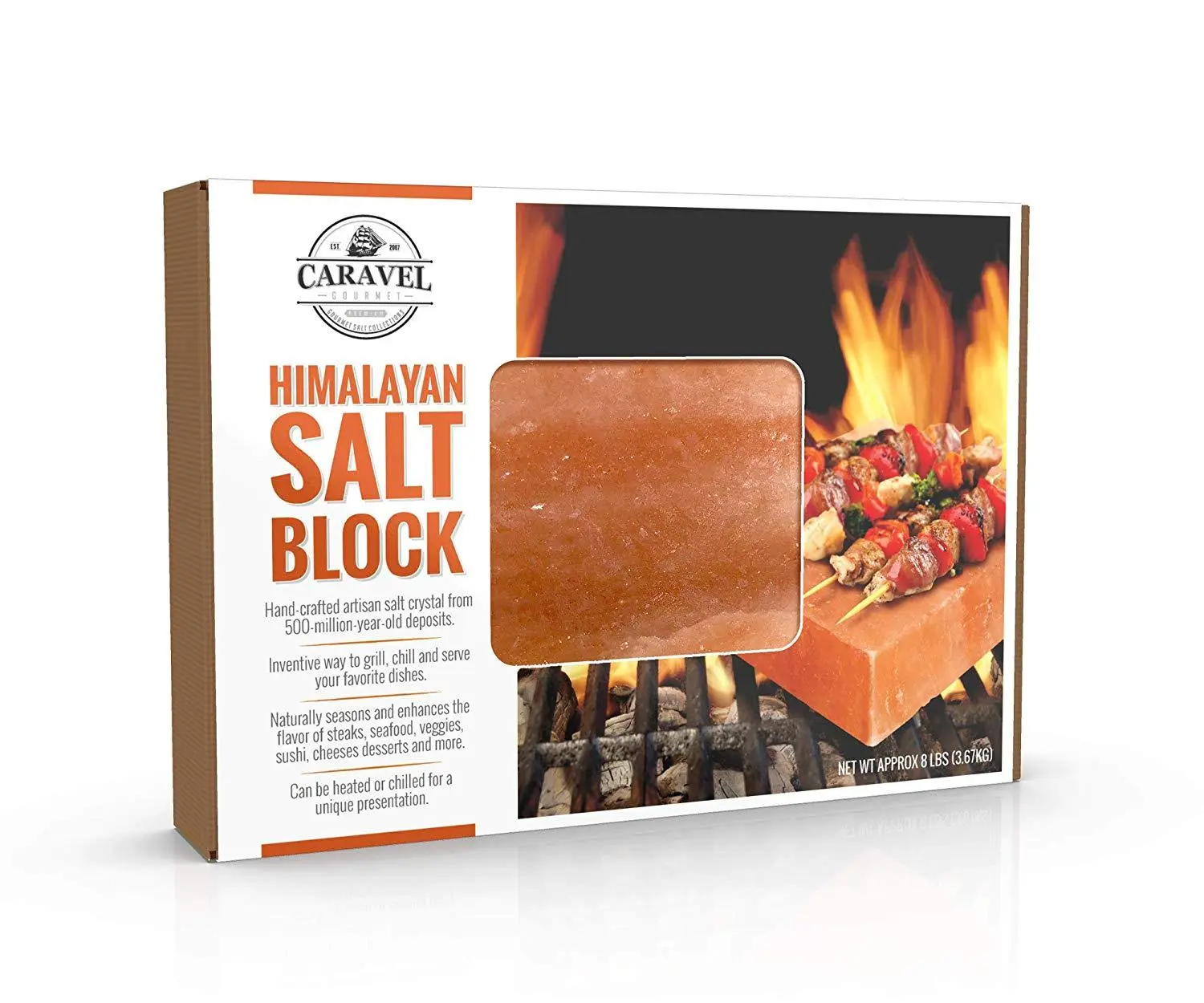 Himalayan Mineral Salt Brick - Natural, Healthy, Flavor-Enhancing Grill & Cooking Salt Slab, Available in Multiple Sizes