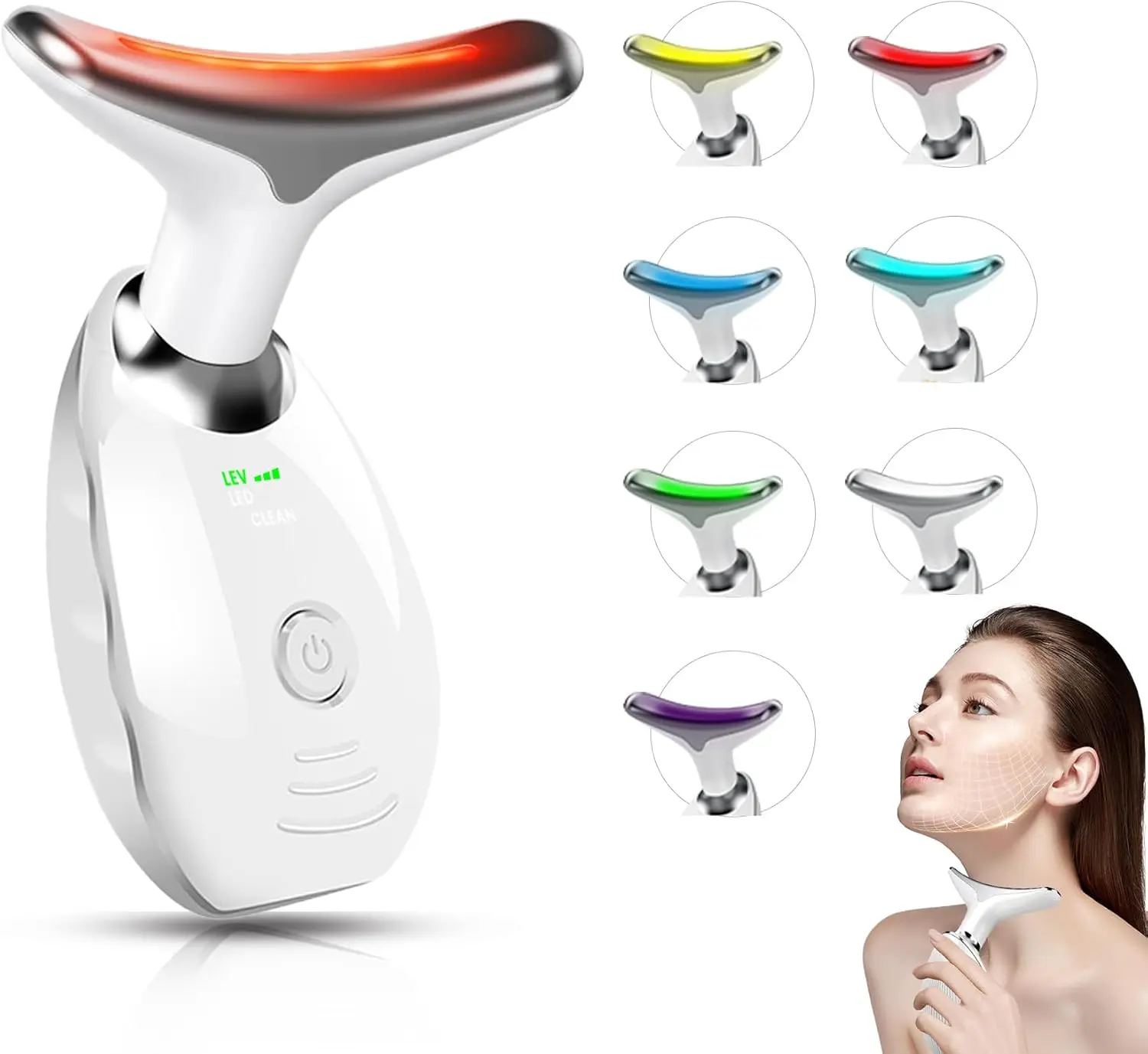 Facial Massager,7 Color LED Light Therapy for Face and Neck,Portable Beauty Skin Care Tools #fathersdaygift Facial Massager,7 Color LED Light Therapy for Face and Neck,Portable Beauty Skin Care Tools #fathersdaygift