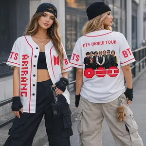 2.0 Music K-pop Boy Band Baseball Jersey, Print Baseball Jersey, Sport Jersey for Men and Women,World tour 2026, Vibes, Gift for army