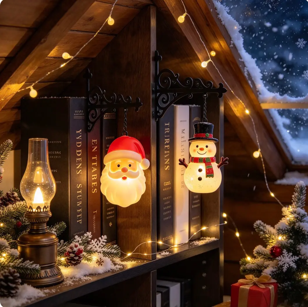Library Lantern Mini Bookshelf Lamp, Christmas Decor Bookshelf Lantern Bookshelf Lighting Slides Between Books with Warm LED, Decorative Christmas Book Nook Lamp for Bookshelf, Book Lovers Gift
