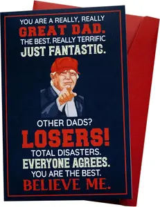 Father’s Day Card for Dad, Husband – Dad Gift Idea for Father’s Day, Birthday & Christmas – Funny Humor Greeting Cards with Heartfelt Message from Daughter, Son, Kids, Wife – Premium Quality Keepsake for Men