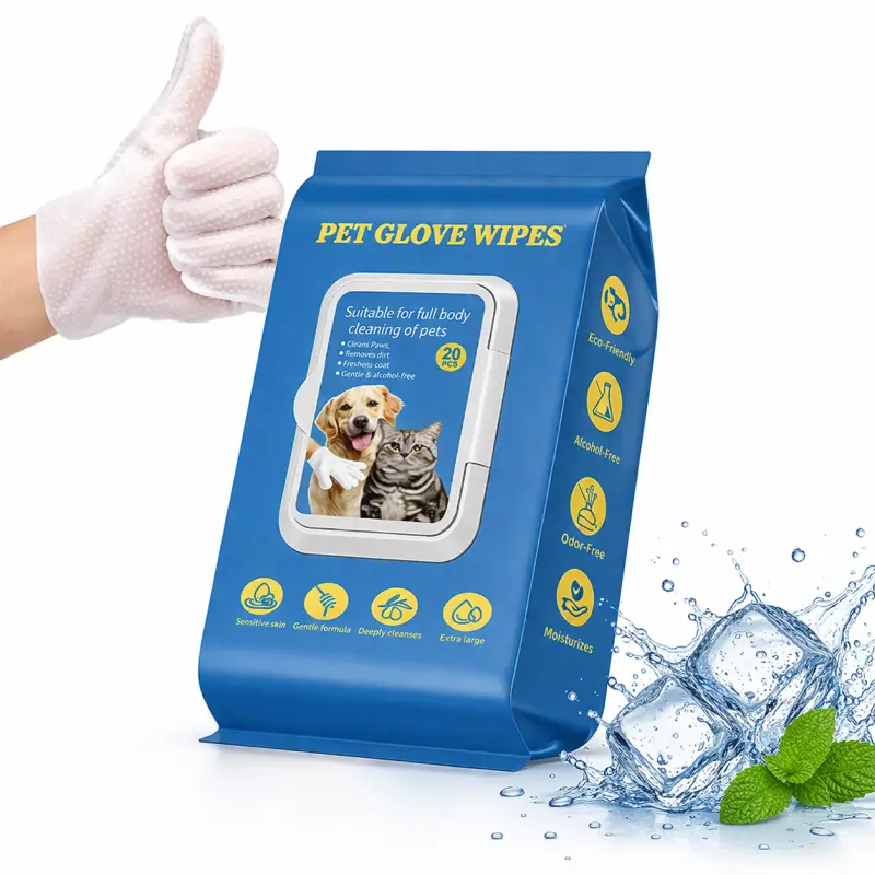 Pet Grooming Wipes - Gentle on Skin Grooming Products for Dogs & Cats, Sensitive Skin Safe, Fragrance-Free, 20 PCS with Jojoba Oil & Shea Butter Extract, No Harsh Chemicals Cleaning Wipes, Great For Paws, Ears, And Grooming