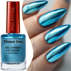 Tinovo Uno New Metal Blue Nail Polish, Fast Dry Natural, No UV/LED Cure, Long-Lasting Gloss, Professional Salon Quality, DIY Essential