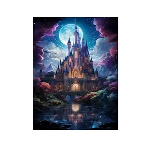 Castle Pattern DIY Painting Supplies, DIY Paint By Numbers Kit, Wall Art Decoration for Home Living Room Bedroom