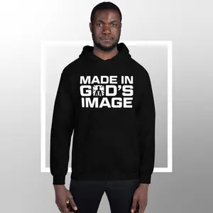 Made In His Image Hoodie - Soft Cotton Polyester Blend, Double-Lined Hood, Athletic Rib-Knit Cuffs, Front Pouch Pocket, Menswear & Women's Wear