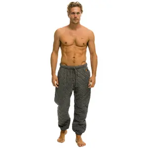 QUILTED SWEATPANTS - HEATHER GREY
