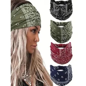 Boho Paisley Print Knotted Hair Band, Knotted Headband, 2025 New Style Casual Elastic Hair Band for Women & Men, Fashion Hair Accessories for Daily Yoga, Workout, Running Wear, Hairstyles