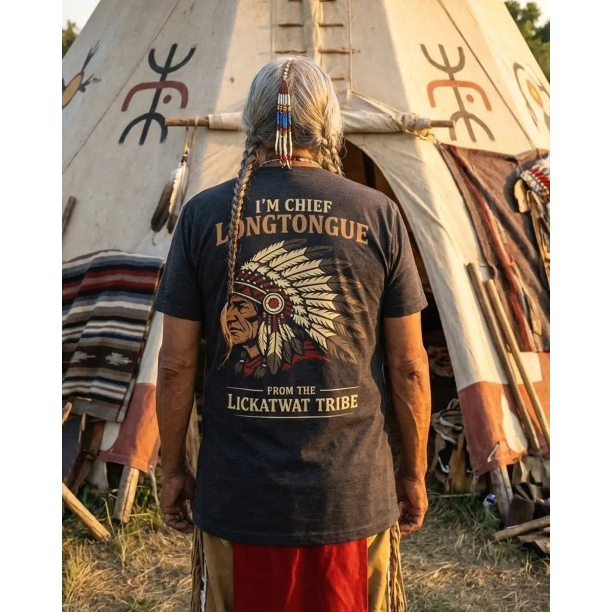 I'm Chief Longtongue From The Tribe Sweatshirt, Native America Trendy T Shirt, Warrior Mindset Art Hoodie, Unisex Sweater Pullover Tee
