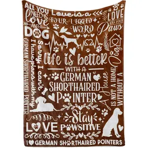 German Shorthaired Pointer Gifts, Dog Lover Throw Blanket, Soft Throw Blanket 50"x65", for Couch Sofa Bed Camping Travel Home Decor