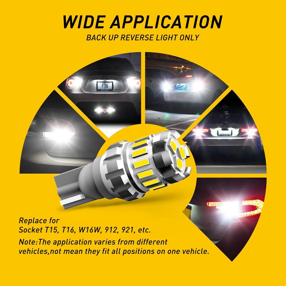 Flash 2Pcs AUXITO 912 921 T15 LED Strobe Flashing backup reverse light Parking Warning Bulbs