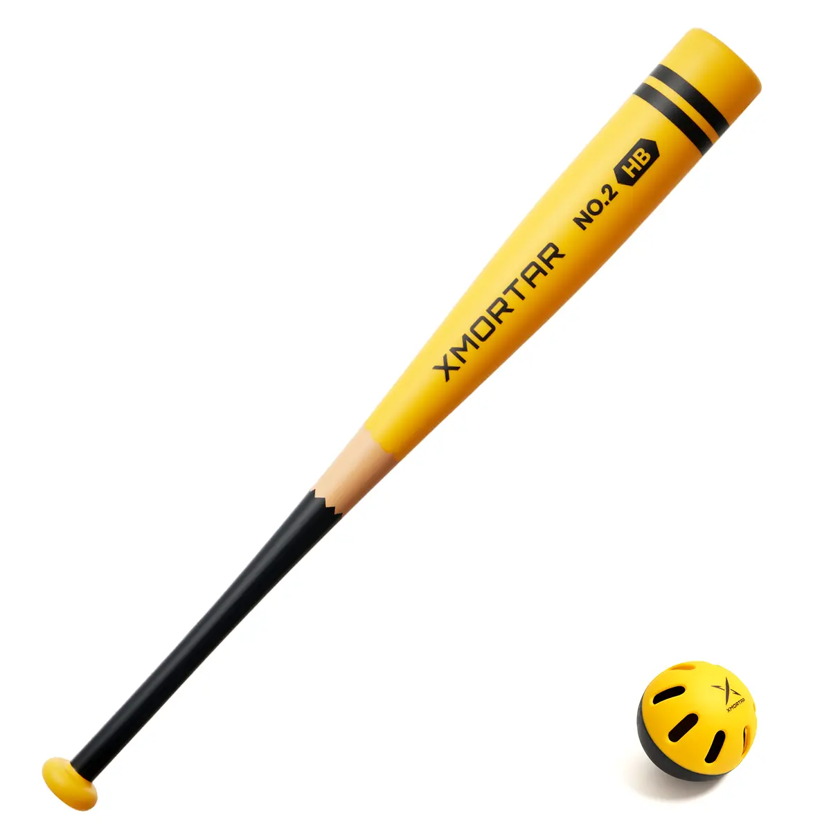 PROJECT-X Yellow Plastic Baseball Bat Set for Backyard Game - 28 in / 8 oz