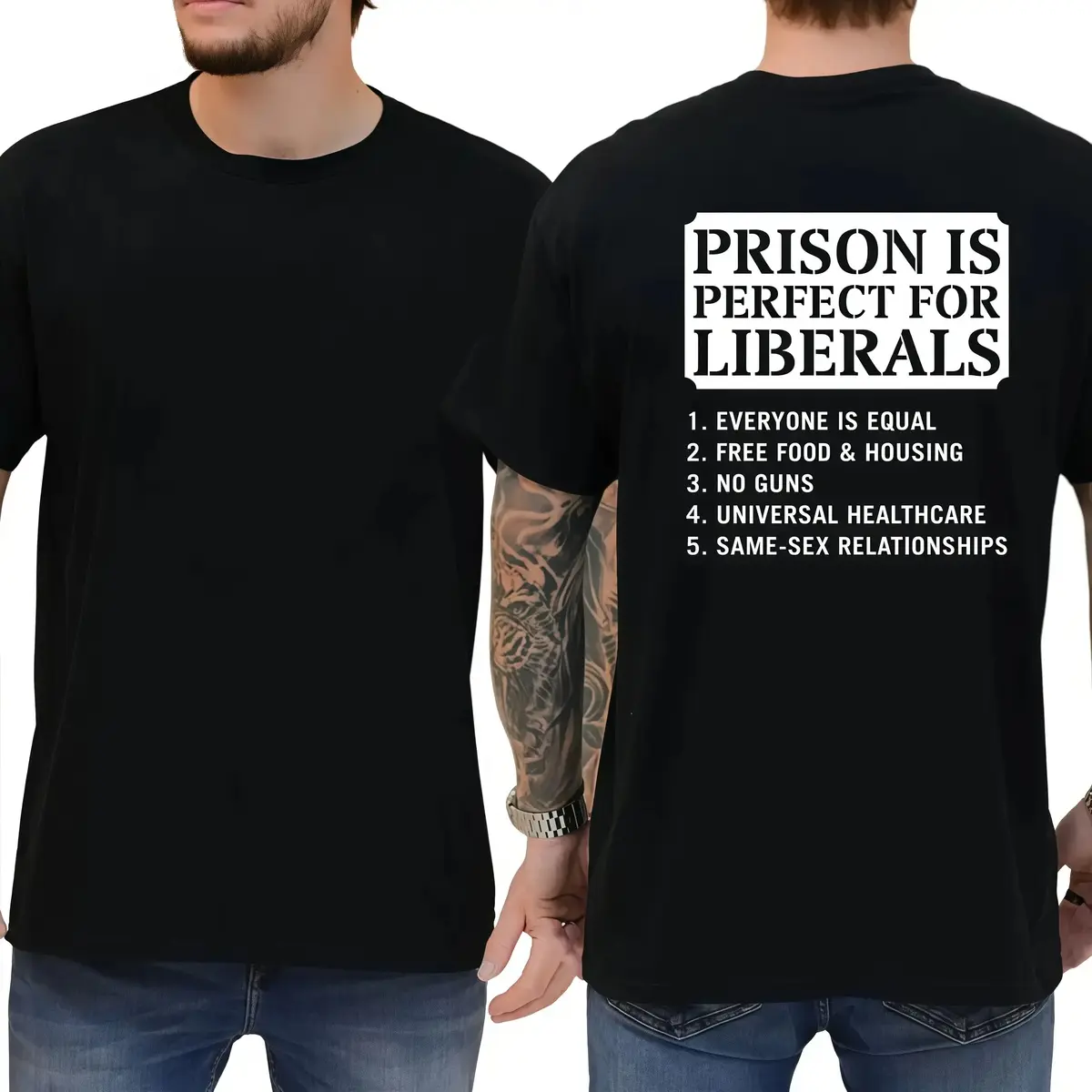Unisex Boxy Fit Heavyweight Tee Prison is Perfect For Liberals T-shirt, Funny Shirts, Conservative Tees, Republican Shirt, Trump Supporters Shirts, Men's and Women's Gifts Retro summer OOTD Casual Cotton Menswear Crew Neck Graphic Print Tee Top Womenswear
