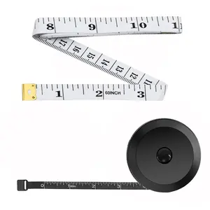 Tape Measure Soft Measuring Tape for Body Fabric Sewing Tailor Cloth Knitting Measurements Retractable,2 Pack 60 Inch Soft Fashion Double Scales Rulers for Body Weight (White & Black)