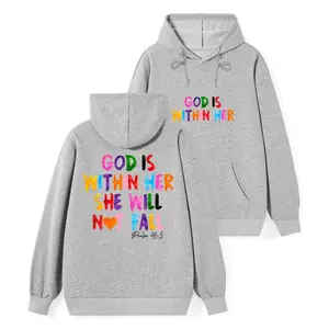 God Is Within Her Hoodie – Psalm 46:5 Faith-Based Hoodie with Colorful Typography for Strong Women Who Trust in God's Strength