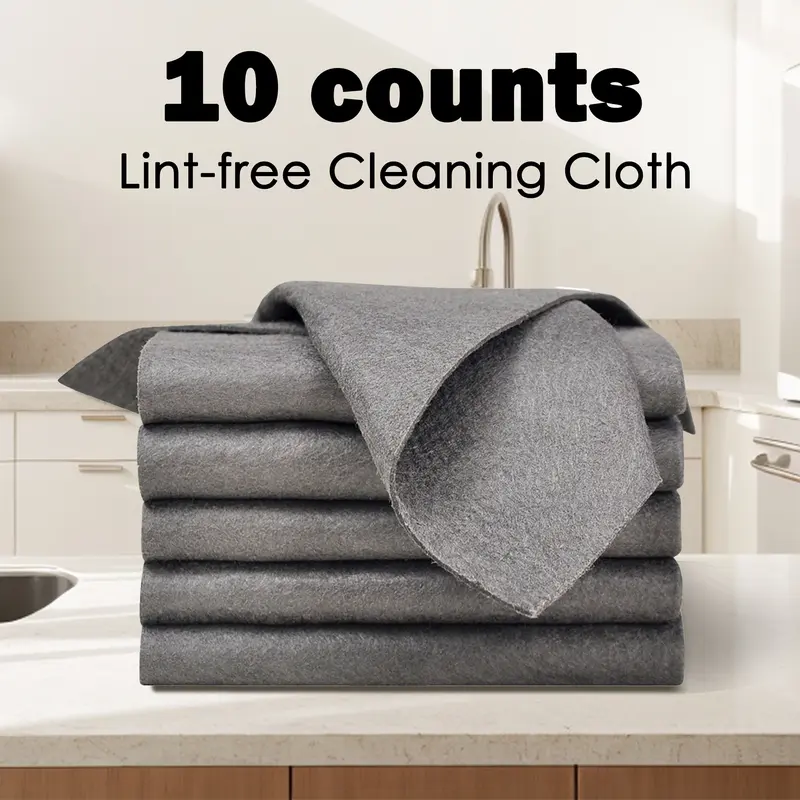 10 Counts Thickened Magic Cleaning Cloth, Launderable microfiber wonder cleaning cloths work like magic to make windows, mirrors, and cars spotless, effortlessly wiping surfaces cleaner.