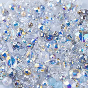 mix style Premium AB Color Glass Bead Kit with Organizer Box - Transparent & Fade-Proof DIY Jewelry Making Accessories for Bracelets & Necklaces