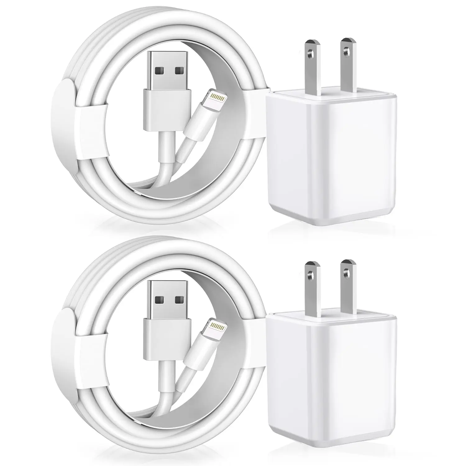 [ MFi Certified] iPhone Charger, 2Pack Lightning Cable  Charging Cords &Fast Quick USB Wall Charger Travel Block Plug Adapter for iPhone 14/13/12/11 Pro/11/10/XS MAX/XR/8/7/6s/6 Plus
