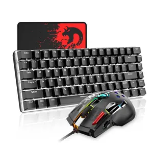 Mechanical Keyboard and Mouse Combo Wired 82 Keys White Backlit Gaming Keyboard Blue Switch, 12000 DPI with 12 Button Programmable Mice Compatible with Laptop PC Gamer Computer Typist Desktop