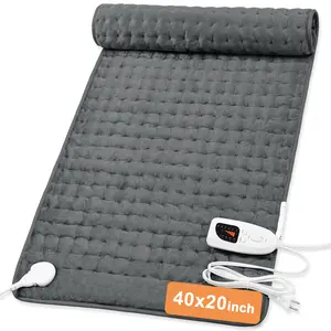Dark Gray Heating pad, size 40in×20in, 33in×17in, 24in×12in, 6 temperature levels and 4 time settings, portable, back, neck, shoulders and legs heating, machine washable, perfect holiday gift for men, women, parents, Christmas gift