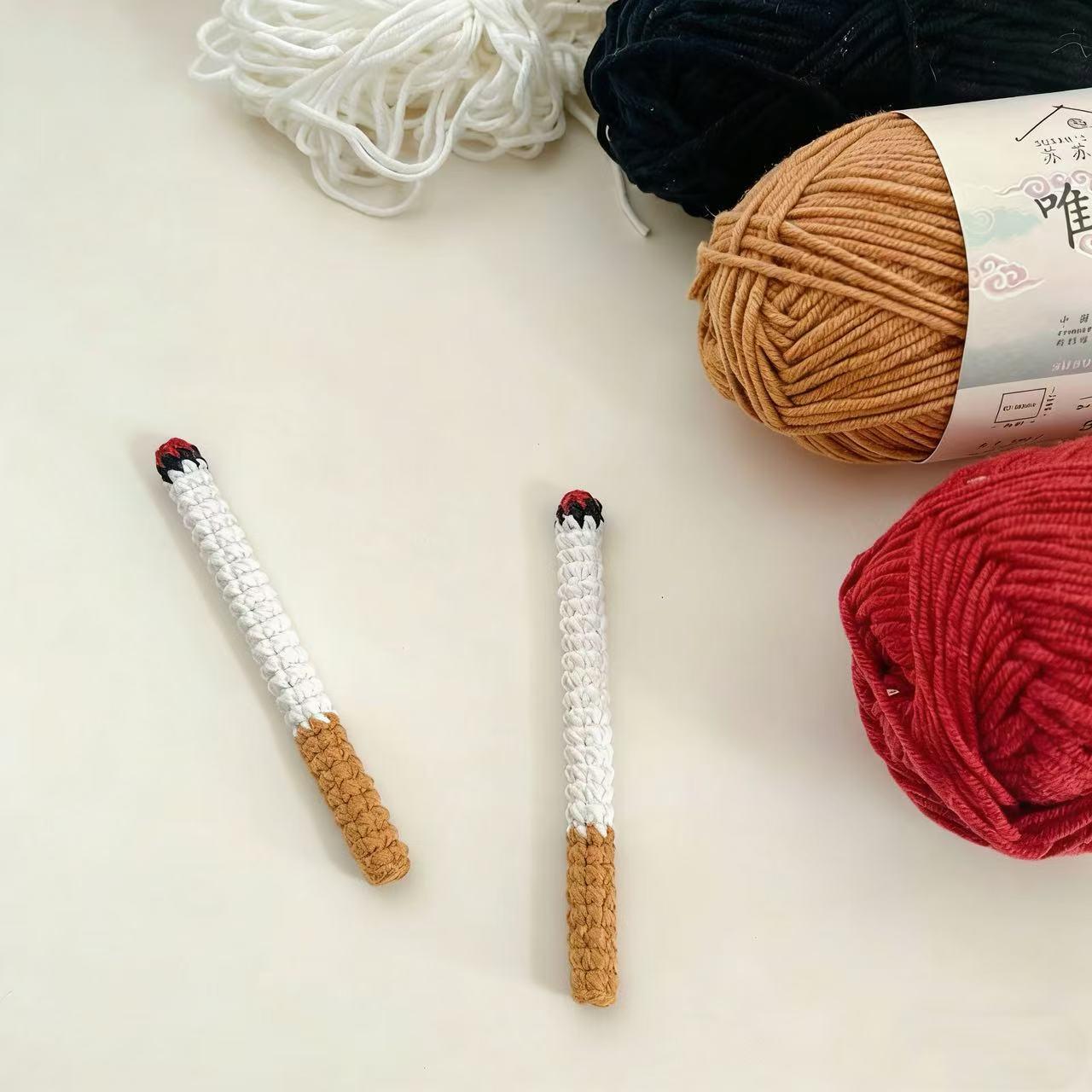 Handmade Crochet Cigarette Keychain / Decor - Unique Handcrafted Accessory for Keys and Decorative Use