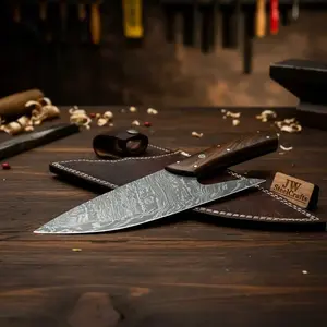 French-Style Chef Carving Knife in Premium Damascus Steel with Full Tang Construction
