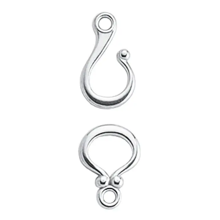 Argentium silver hook and eye clasp
