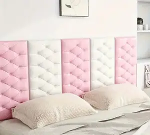 3D Decorativo Panel Foam Sticker in White, Gray, and Pink