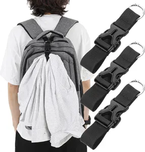 3PCS Luggage Straps, Backpack Accessories,Adjustable Suitcase Belt, Heavy Duty Travel Carry Strap with Ring Hooks,Backpack Straps, Make Your Hands Free,Easy to Carry Your Extra Bags (Black)