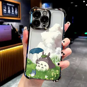Cute cartoon T-TotorosPhone Case Suitable for iPhone 17 16e 16 15 14 13 12 11 Mini Pro Max Air X XR XSMAX 8 7 Plus Anti Fall Transparent Soft Back Cover