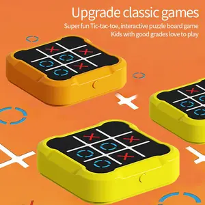 3-in-1 electronic tic-tac-toe game, portable digital Tic-tac-toe quick attack game, children's road trip activity, portable educational toy gifts suitable for both children and adults