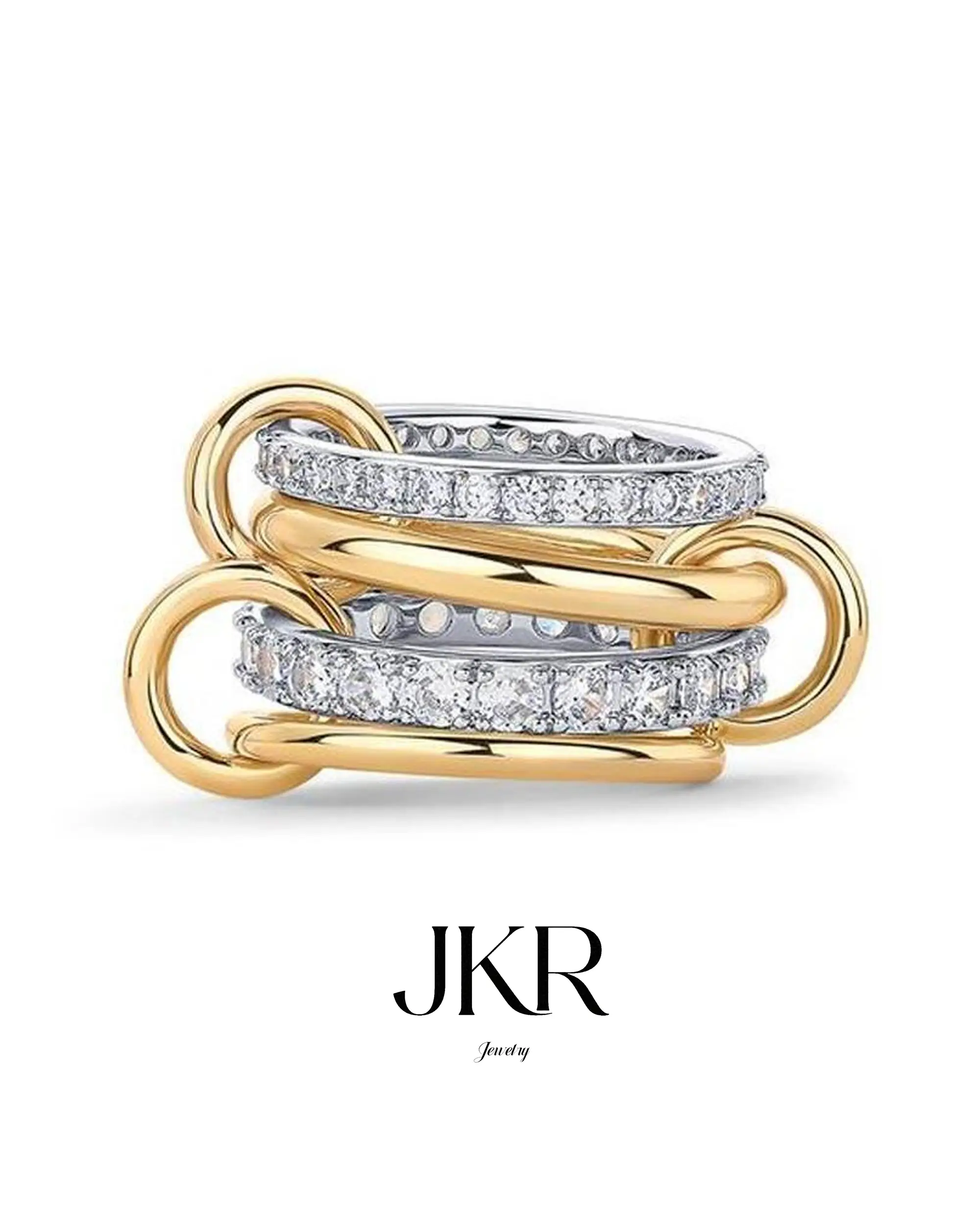 Stackable Rings - Mixed Metal Ring Set | for Women Daily Wear, Birthday,Wedding, Engagement,Anniversary Gift | Present Fine Jewelry Casual Elegant Tra