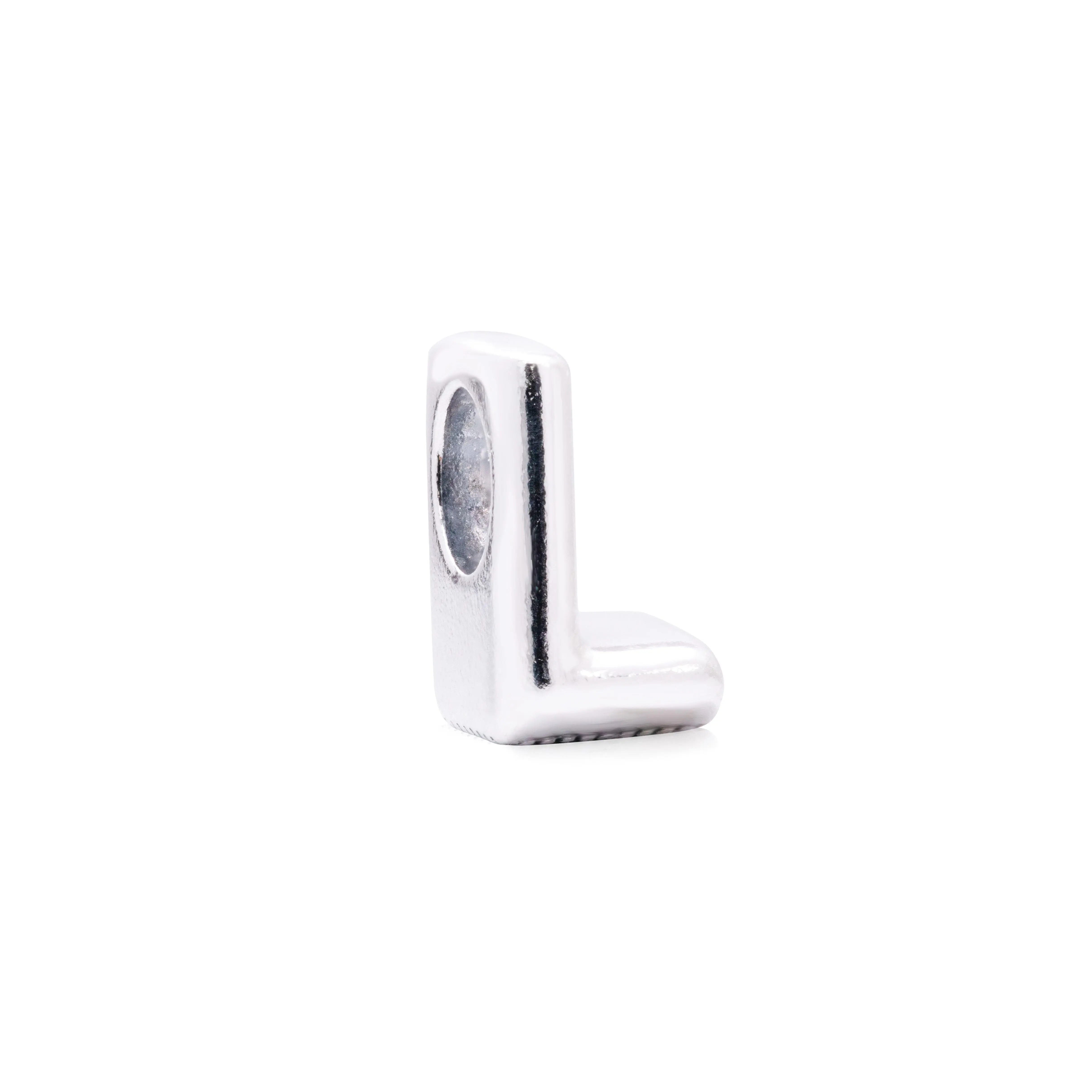 PANDORA Letter L Charm in Sterling Silver, a Classic Letter Shape and Message Charm for Creating Personalized Bracelets - 797466, Exquisite Trendy Pendant